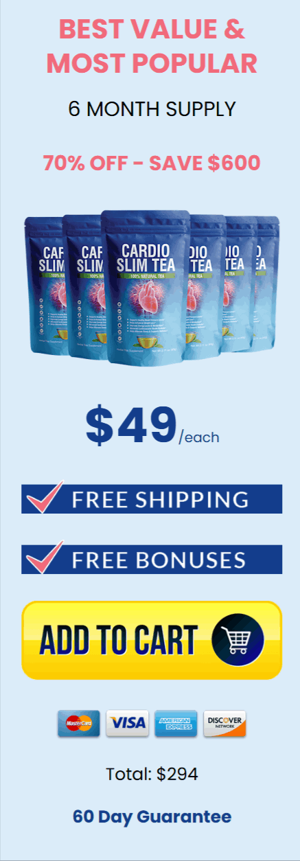  Cardio Slim Tea price 6 bottle